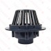 PVC Roof Drain w/ Enameled Cast Iron Dome Strainer, 3" PVC Hub
