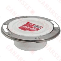 3" Hub x 4" Inside, Total Knockout Closet Flange (TKO) w/ Swivel St. Steel Ring, SCH40 PVC