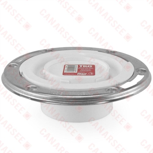 3" Spigot, Total Knockout Closet Flange (TKO) w/ Swivel St. Steel Ring, SCH40 PVC