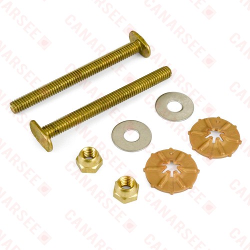 5/16" x 3-1/2" long Johni Quick Bolts Extra-Long Solid Brass Closet Bolts Kit