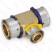 3/4" x 3/4" x 1/2" PEX Press Tee, Lead-Free Bronze