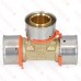 1" x 1" x 1" PEX Press Tee, Lead-Free Bronze