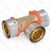 1" x 1" x 1" PEX Press Tee, Lead-Free Bronze