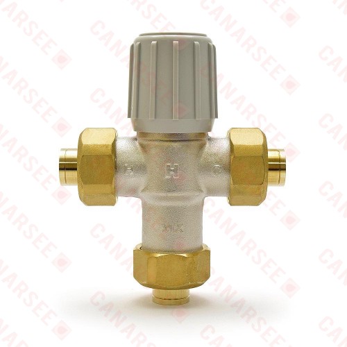 Honeywell 1/2” Union Sweat Mixing Valve (Lead-Free), 70F-145F