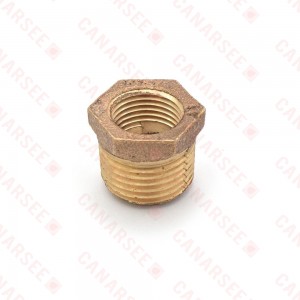 1/2" MPT x 3/8" FPT Brass Bushing, Lead-Free