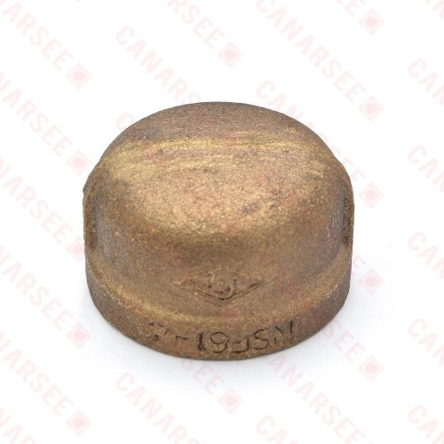 1" FPT Brass Cap, Lead-Free