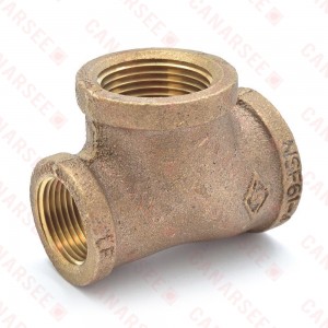 1" x 3/4" x 1" FPT Brass Tee, Lead-Free