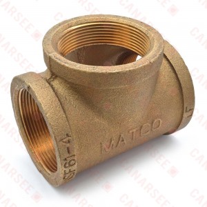 2" FPT Brass Tee, Lead-Free