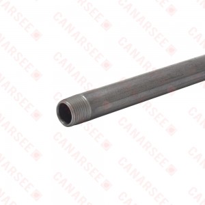 1/2" x 10ft Black Steel Pipe, Sch 40, NPT Threaded on Both Ends