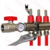 3 Branch Stainless Steel PEX Heating Manifold w/ 1/2” PEX adapters
