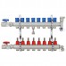 8 Branch Stainless Steel PEX Heating Manifold w/ 1/2” PEX adapters