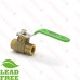 1/4” NPT Threaded Brass Ball Valve, Full Port (Lead-Free) 