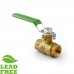 3/8” NPT Threaded Brass Ball Valve, Full Port (Lead-Free)