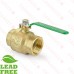1-1/2” FIP x FIP Threaded Brass Ball Valve, Full Port (Lead-Free)