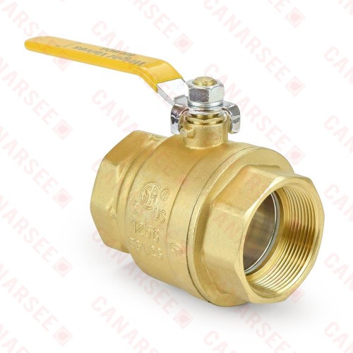 2” FIP x FIP Threaded Brass Ball Valve, Full Port