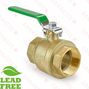 2-1/2” NPT Threaded Brass Ball Valve, Full Port (Lead-Free)