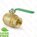 2-1/2” NPT Threaded Brass Ball Valve, Full Port (Lead-Free)