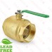 4” NPT Threaded Brass Ball Valve, Full Port (Lead-Free)