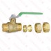 3/4" Compression (7/8" OD) Brass Ball Valve, Full Port, Lead-Free