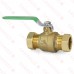 1" Compression (1-1/8" OD) Brass Ball Valve, Full Port, Lead-Free