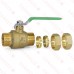 1" Compression (1-1/8" OD) Brass Ball Valve, Full Port, Lead-Free
