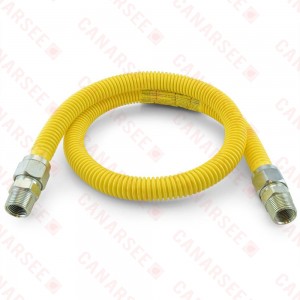 3/4 ID (7/8" OD) ProCoat Coated Stainless Steel Gas Connector w/ 3/4" MIP Fittings (48" Length)"