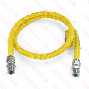 1/2 ID (5/8" OD) ProCoat Coated Stainless Steel Gas Connector w/ 3/4" MIP Fittings (60" Length)"