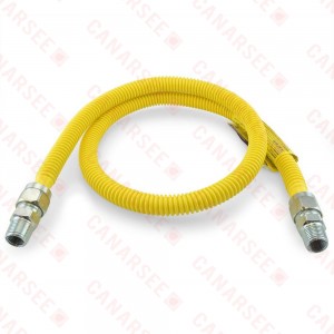 48" ProCoat Stainless Steel Gas Connector, 1/2" MIP x 1/2" MIP, 1/2" ID