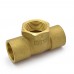 Matco Norca CTF0404LF 3/4" C x 3/4" C x 3/4" Female Thread Cast Brass Adapter Tee, Lead Free
