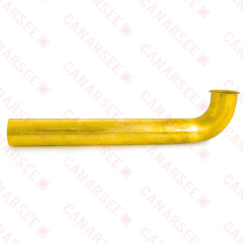 1-1/2" x 12", 17GA, Direct Connect (Quick Hook Up) Waste Bend, Rough Brass