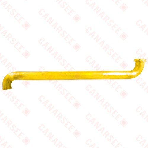 1-1/2" x 24", 17GA, Double Waste Bend, Rough Brass w/ Solid Brass Slip Nut