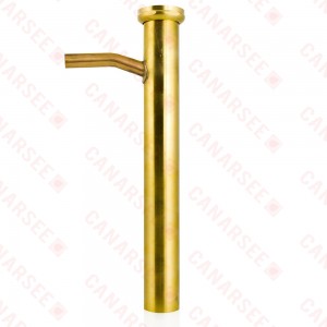 1-1/2" x 12", 22GA, Flanged Dishwasher Tailpiece w/ 1/2" (5/8" OD) Copper Branch Outlet, Rough Brass
