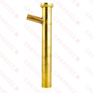 1-1/2" x 12", 22GA, Flanged Dishwasher Tailpiece w/ 3/4" (7/8" OD) Copper Branch Outlet, Rough Brass