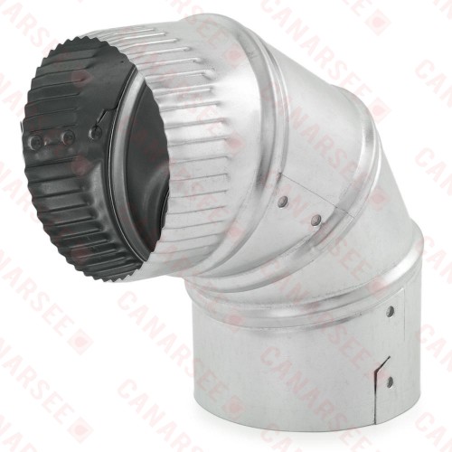 4" Galvanized 90° Adjustable Flue Elbow, 24 GA.. 4" Galvanized 90° Adjustable Flue Elbow, 24 GA..