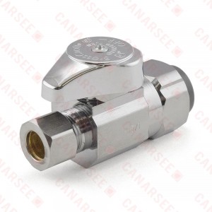 1/2” Push x 3/8” OD Compression Straight Stop Valve (1/4-Turn), Lead-Free
