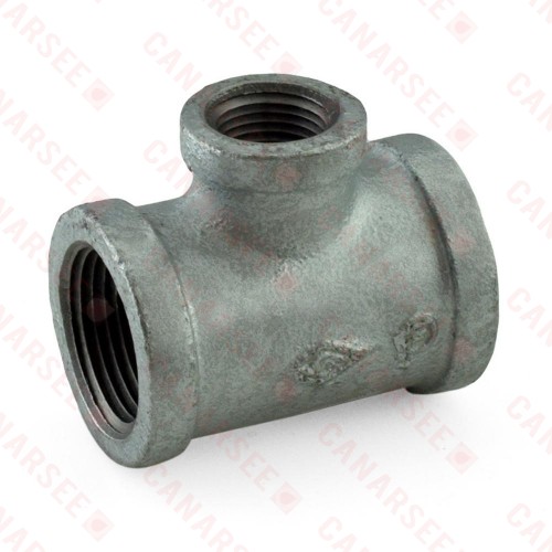 3/4" x 3/4" x 1/2" Galvanized Reducing Tee