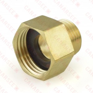 3/4" FGH x 1/2" MIP (tapped 1/2" SWT, Drill-Through) Brass Adapter