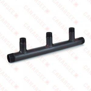 (3-Branch) Boiler Header Manifold, 1-1/4" Trunk x 1" Outlets, Threaded