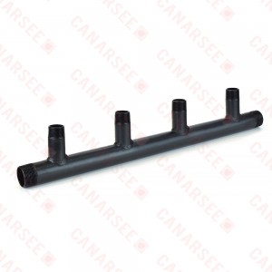 (4-Branch) Boiler Header Manifold, 1-1/4" Trunk x 1" Outlets, Threaded
