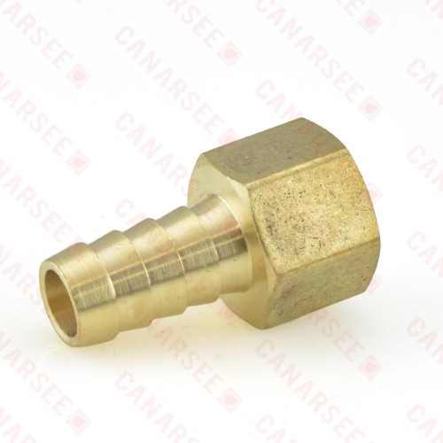 1/2” Hose Barb x 1/2” Female Threaded Adapter, Brass