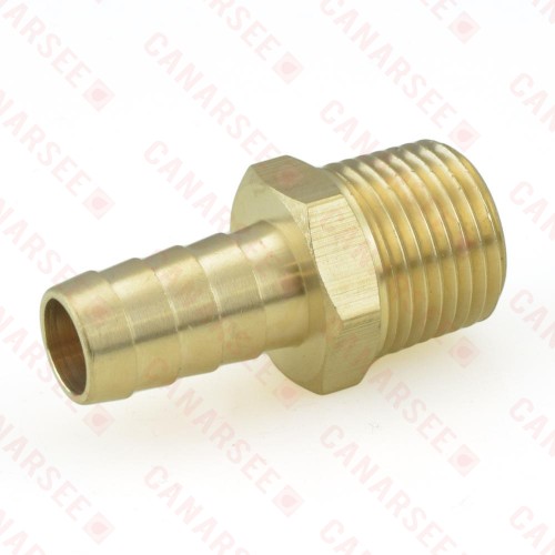 1/2” Hose Barb x 1/2” Male Threaded Brass Adapter
