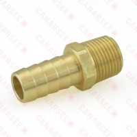 1/2” Hose Barb x 3/8” Male Threaded Brass Adapter