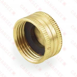 3/4" Garden Hose Brass Cap w/ Washer, Lead-Free