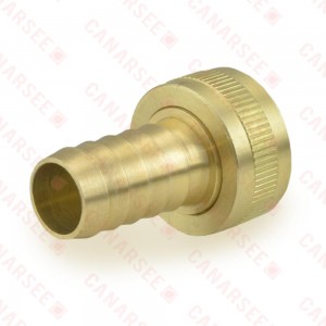 3/4" FGH x 5/8" Hose Barb Swivel Brass Adapter, Lead Free