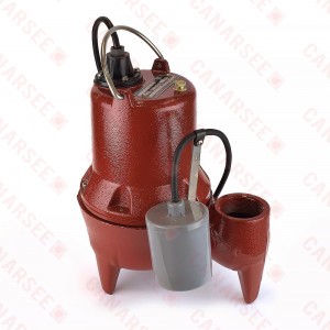 Automatic Sewage Pump w/ Wide Angle Float Switch, 4/10HP, 25' cord, 115V