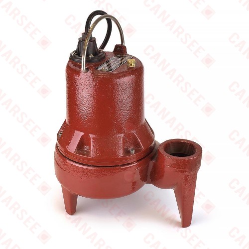 Manual Sewage Pump, 1/2HP, 10' cord, 208/230V