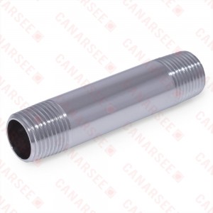 1/2” x 3-1/2” Brass Pipe Nipple, Chrome Plated, LF