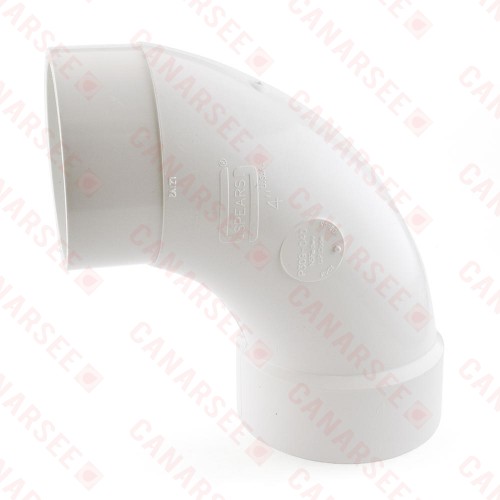 4" PVC DWV 90° Long Turn Street Elbow