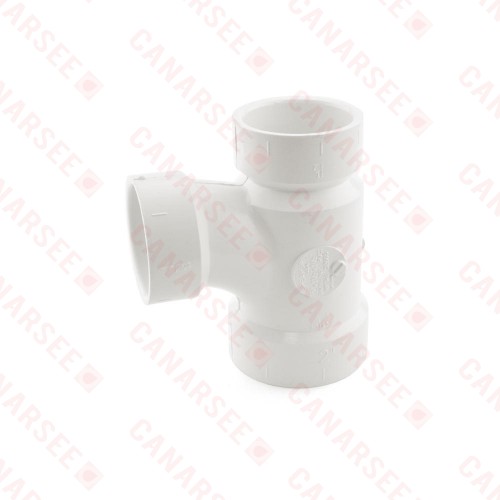 2" x 1-1/2" x 1-1/2" PVC DWV Sanitary Tee