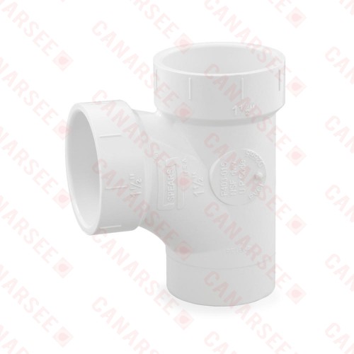 1-1/2" PVC DWV Sanitary Street Tee (Spigot x Socket x Socket)